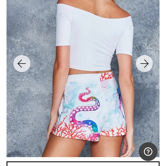 OCTOPUS'S GARDEN WHITE CUFFED SHORTS - LIMITED - Picture 4 of 10